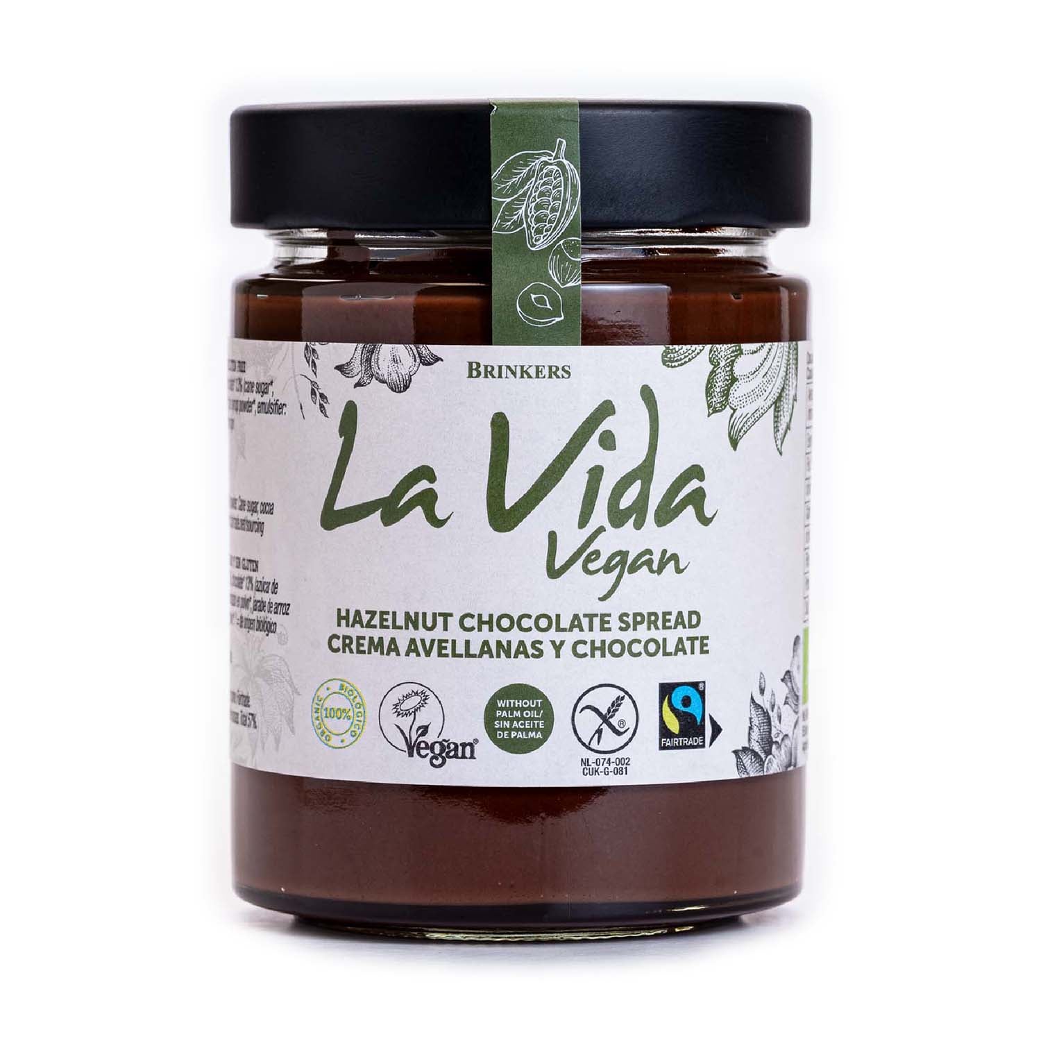 Crema de chocolate con avellanas vegana 270g La Vida Vegan
