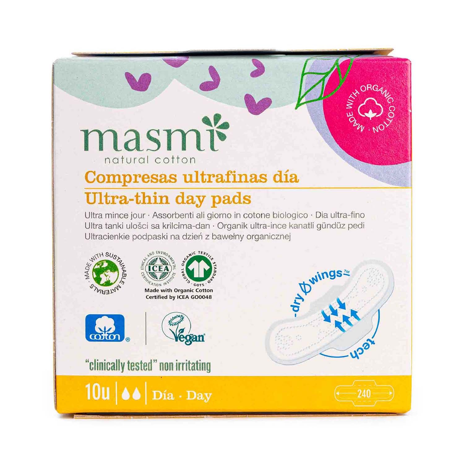 Compresas ultrafinas de día con alas 10uds Masmi