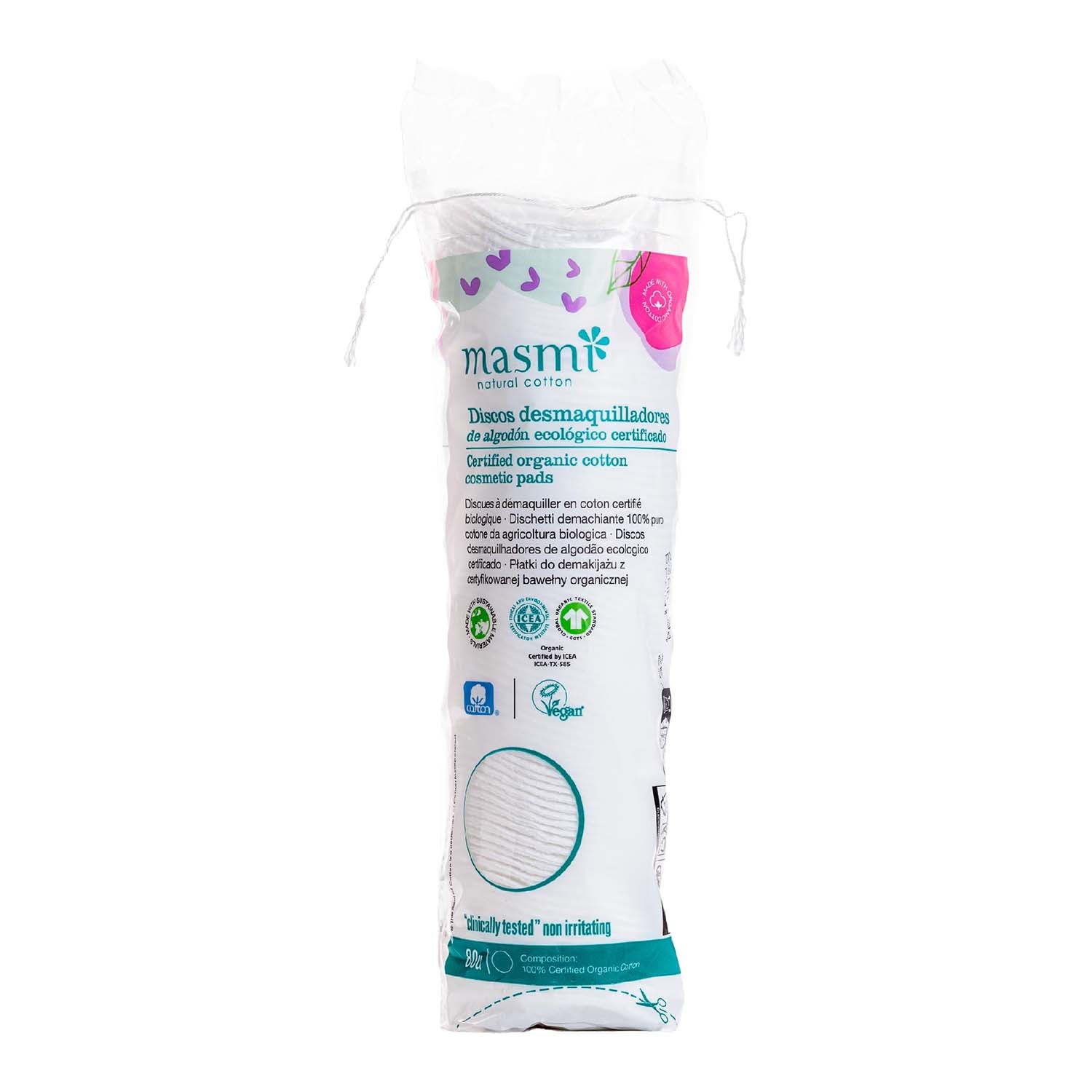 Discos desmaquillantes de algodón 80uds Masmi