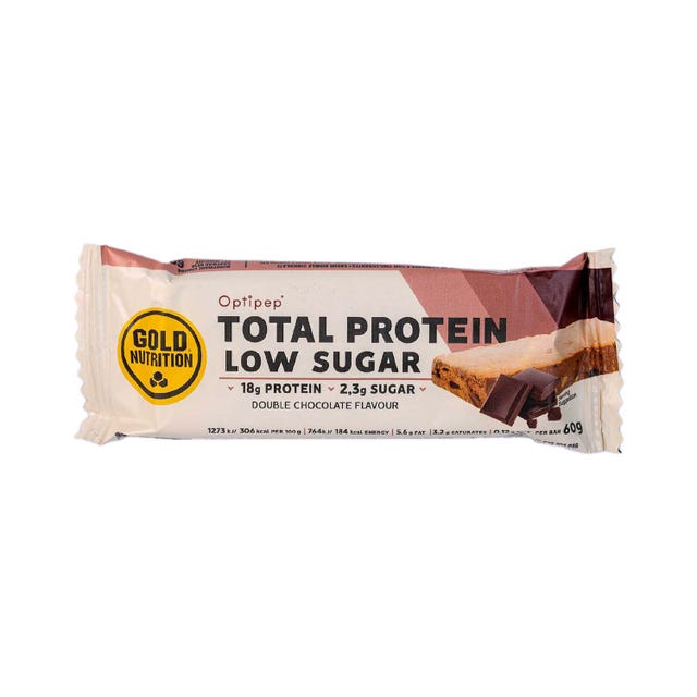 Protein Bar Low Sugar Doble Chocolate 60g Gold Nutrition