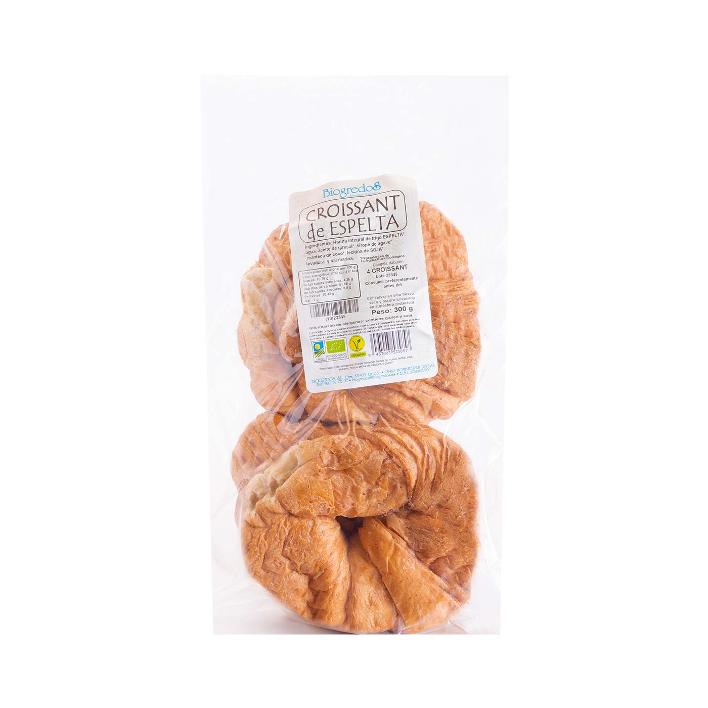 Croissant Integral de Espelta 300g (4uds) Biogredos