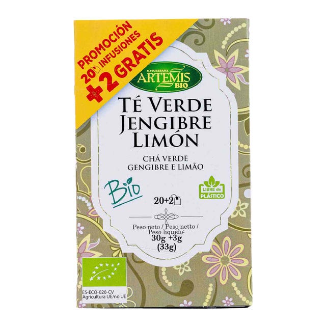 Té verde con jengibre y limón 30g Artemis