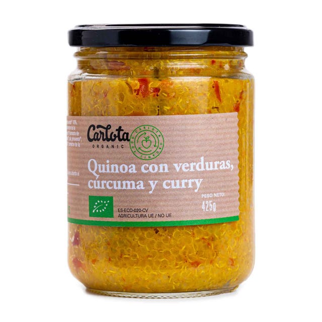 Quinoa con verduras, cúrcuma y curry 425g Carlota Organic