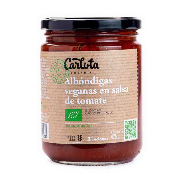 Albóndigas veganas en salsa de tomate 425g Carlota Organic