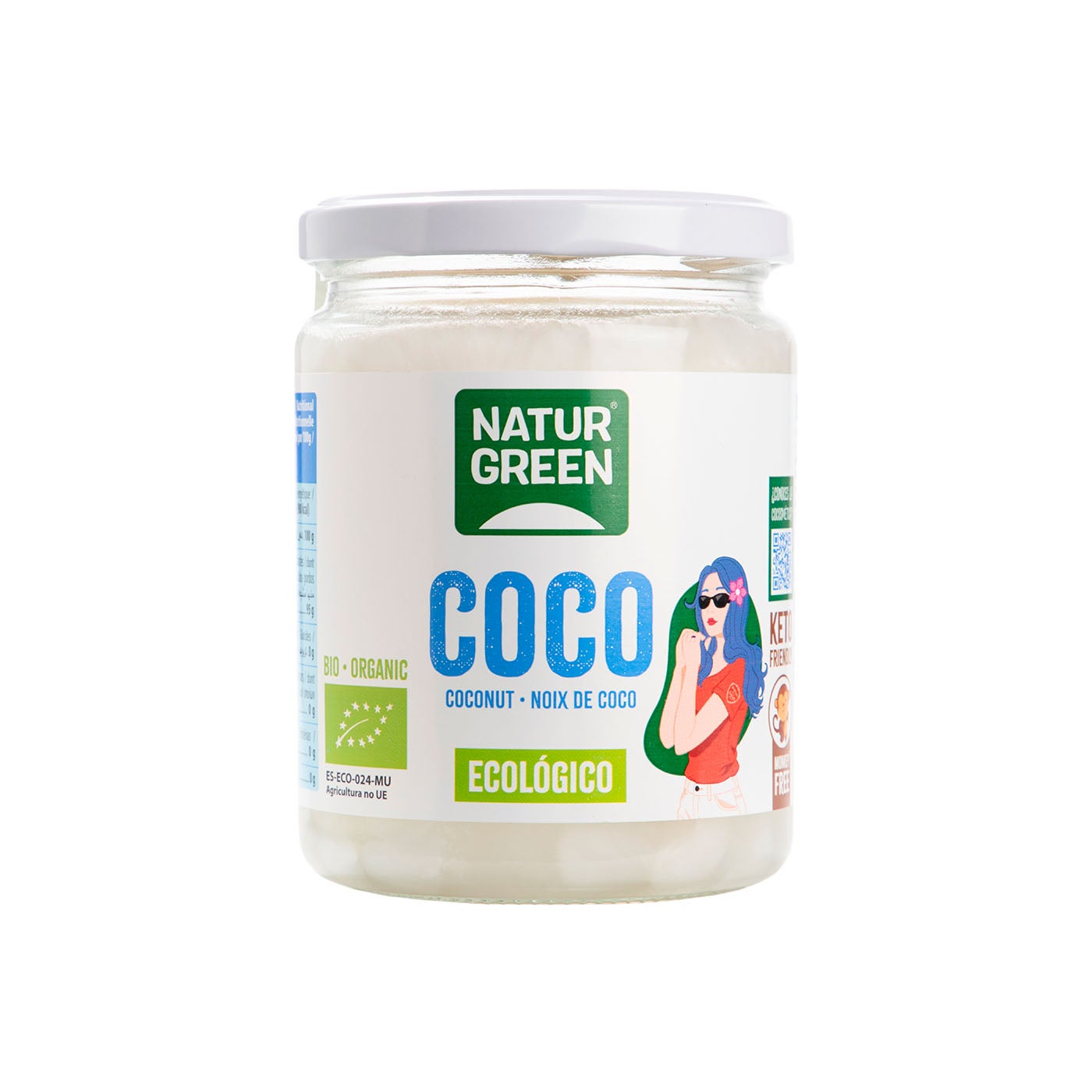 Grasa de coco virgen extra 430ml Natrugreen