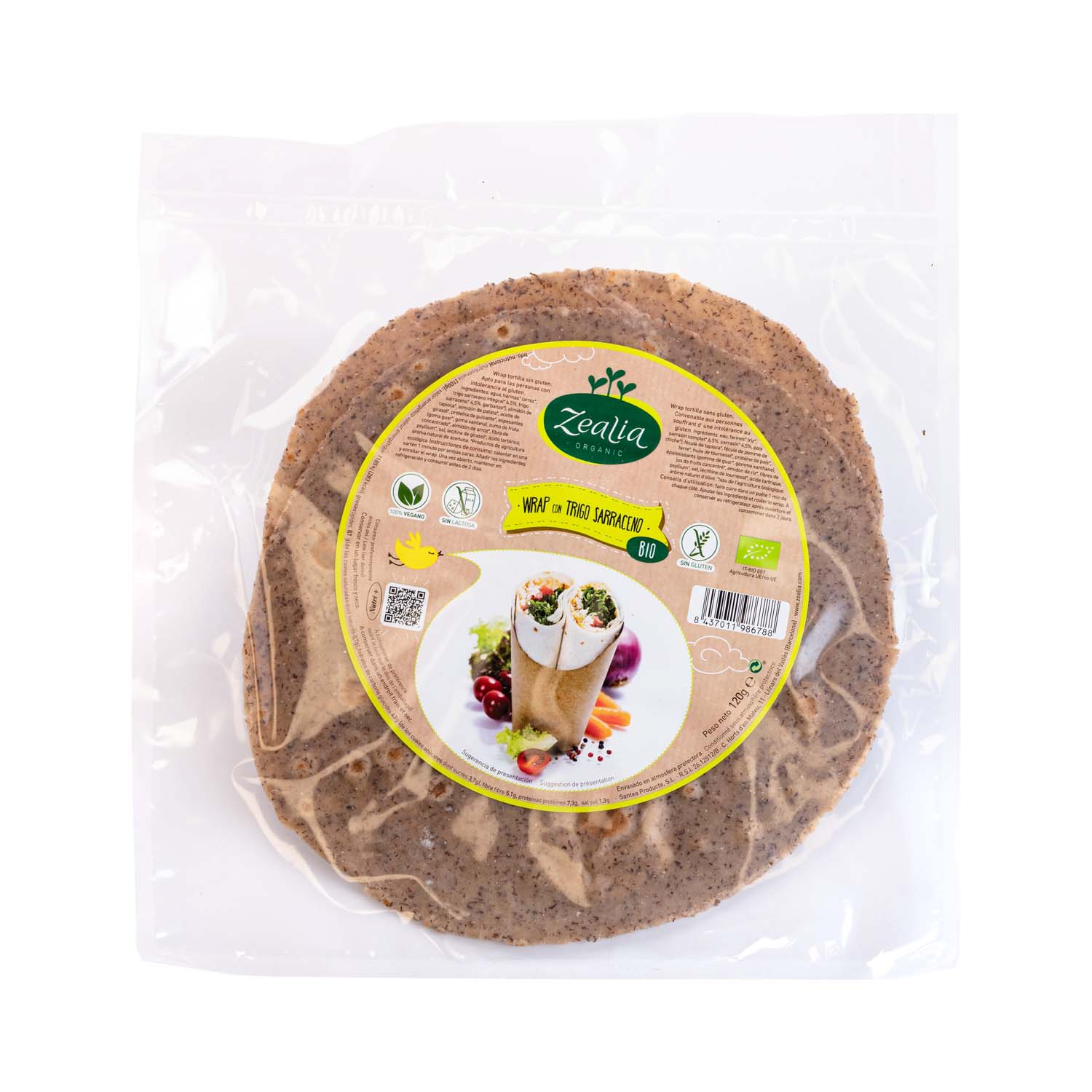 Wrap Trigo Sarraceno Bio Sin Gluten 180g Zealia