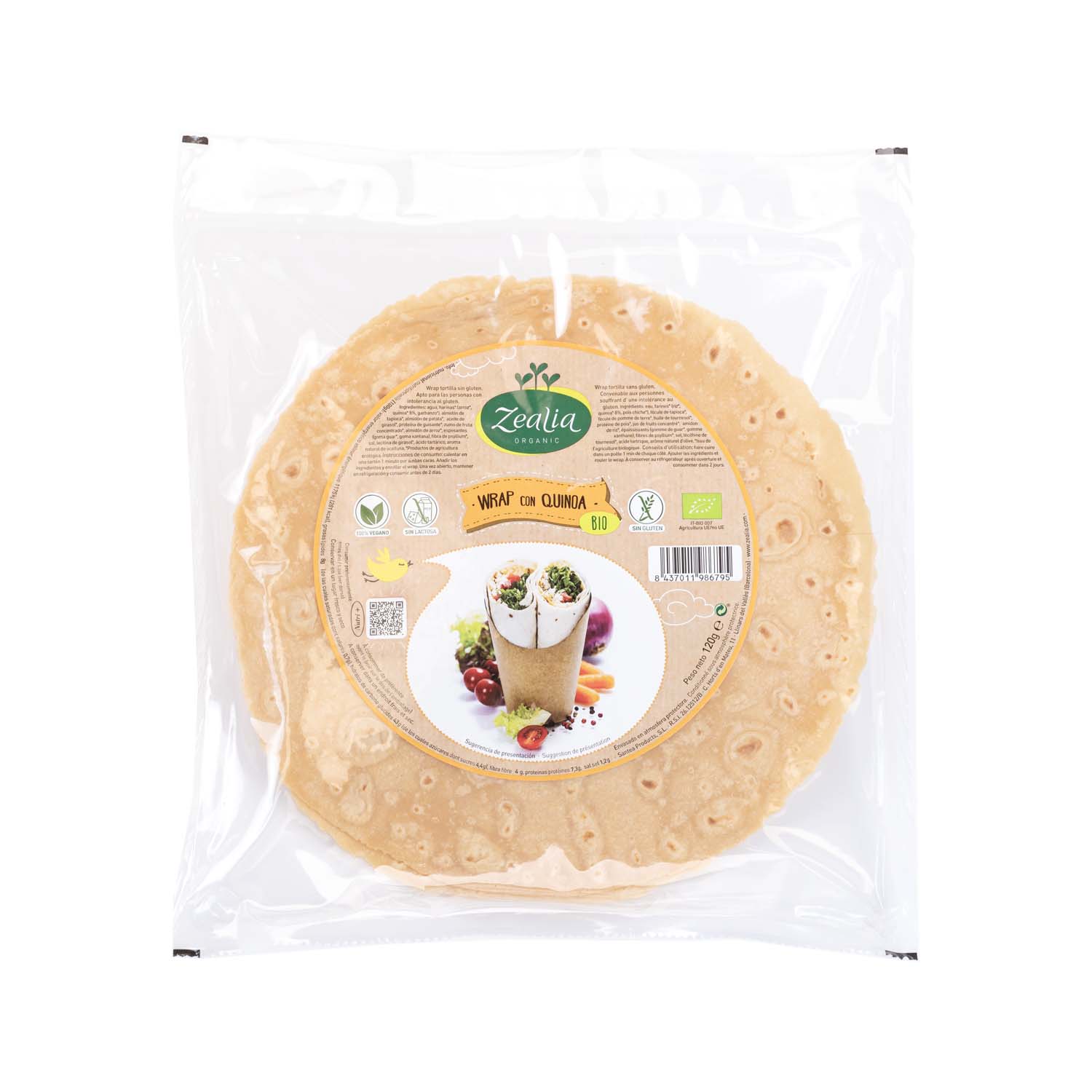 Wrap de Quinoa Bio Sin Gluten 180g Zealia