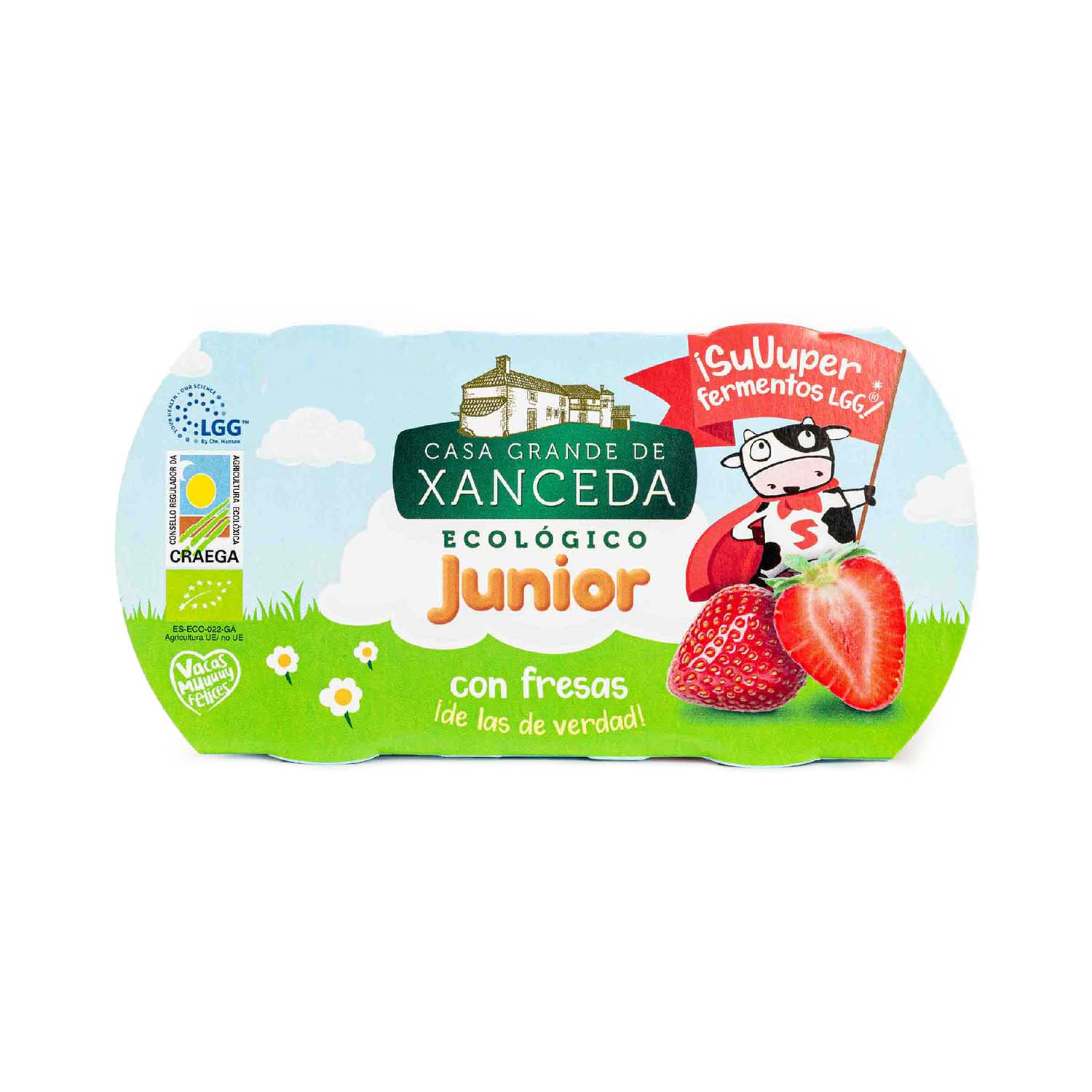 Yogur cremoso junior con fresas 2uds Casa Grande De Xanceda