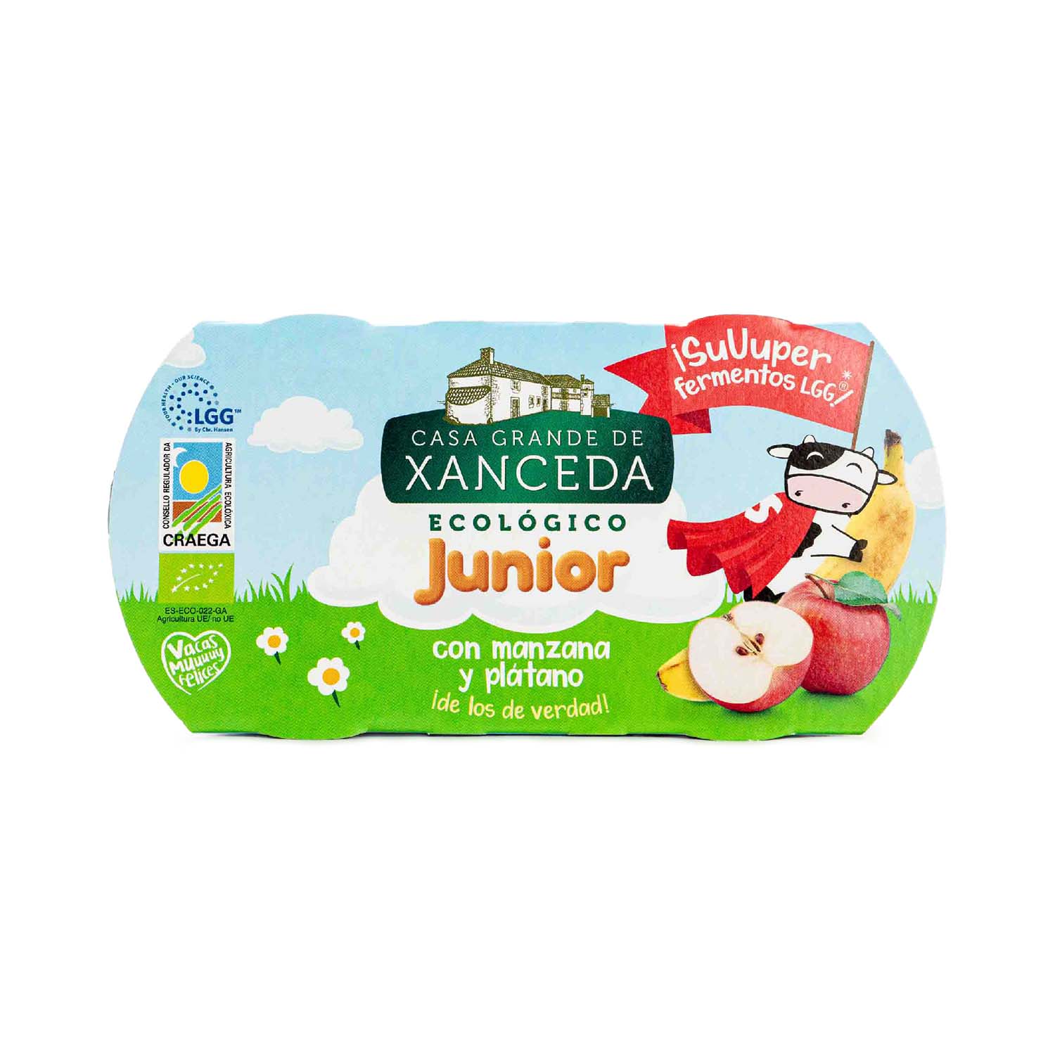 Yogur cremoso junior de manzana y plátano 2uds Casa Grande De Xanceda