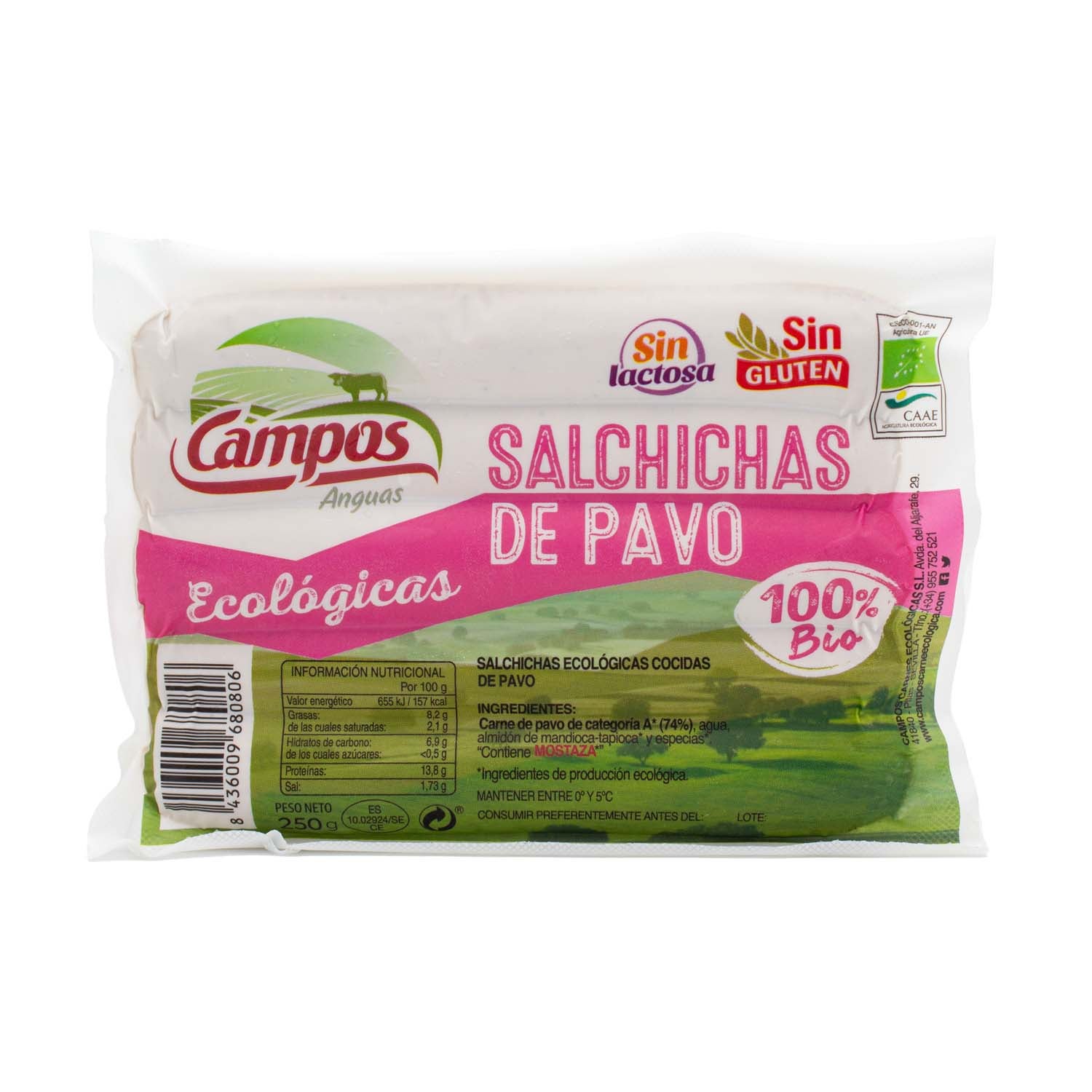 Salchichas Frankfurt de Pavo en Bandeja 250g Campos