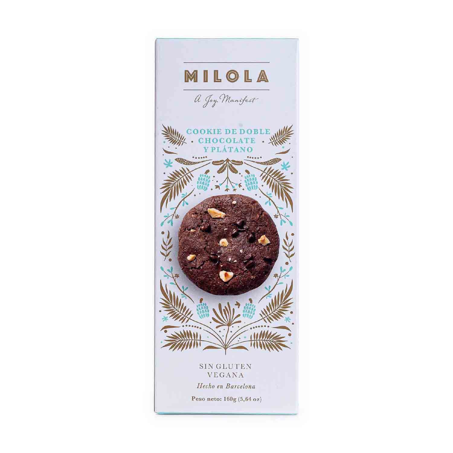 Galletas sin gluten con chocolate y plátano 140g Milola