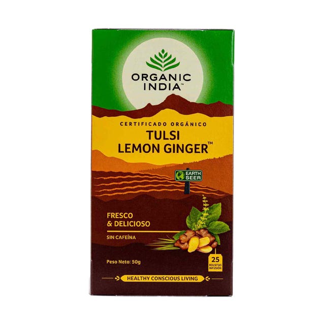 Tulsi Lemon Ginger 25uds Organic India
