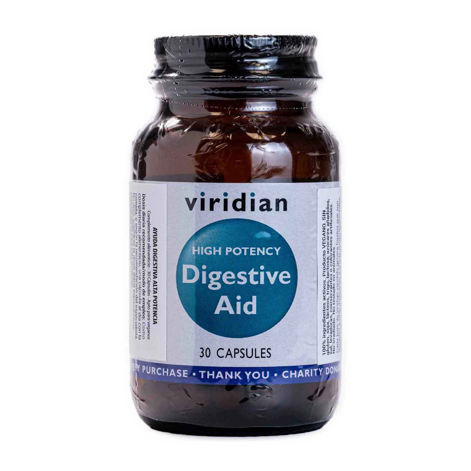 Ayuda Digestiva de Alta Potencia 30 cápsulas Viridian