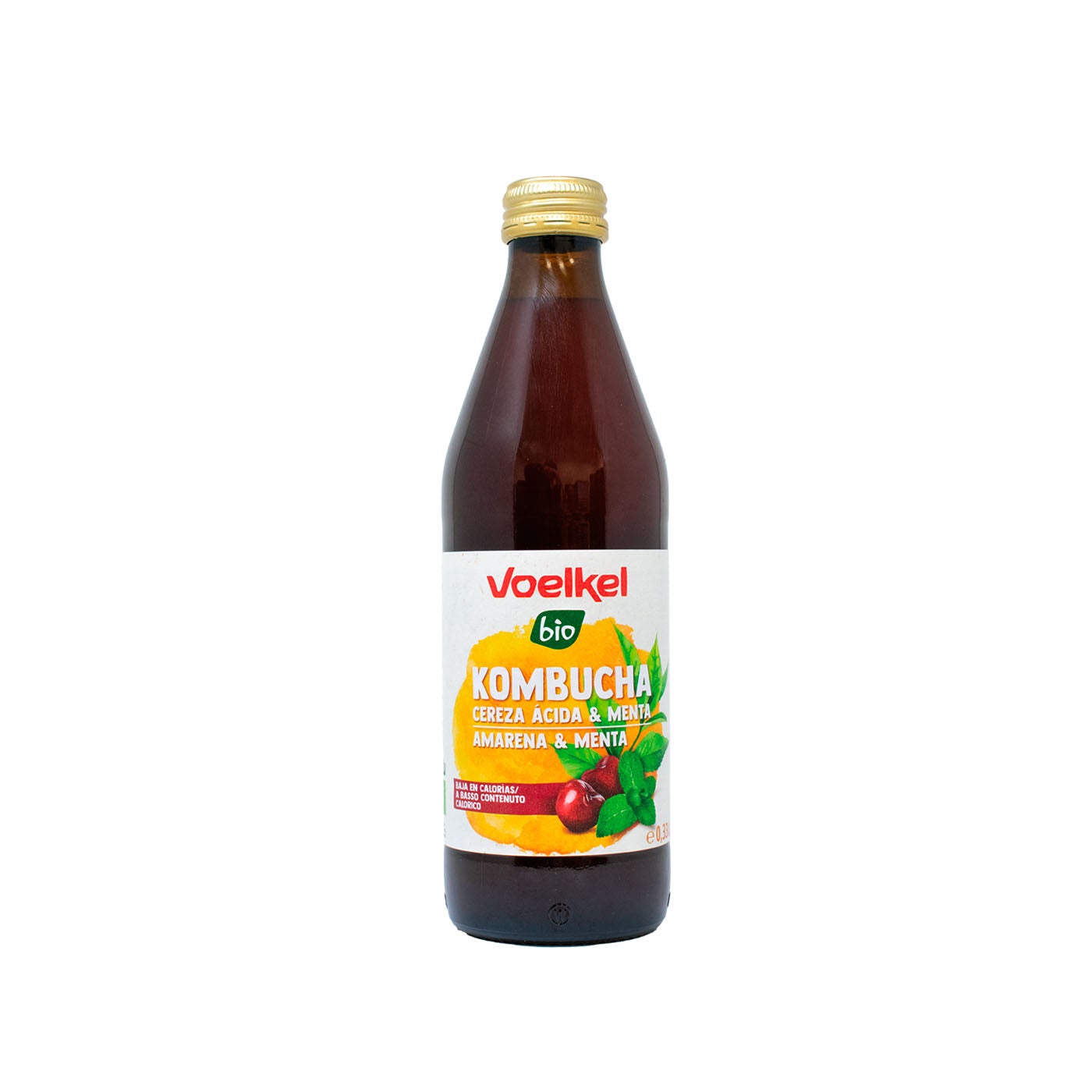 Kombucha con Cereza y Menta 330ml Voelkel