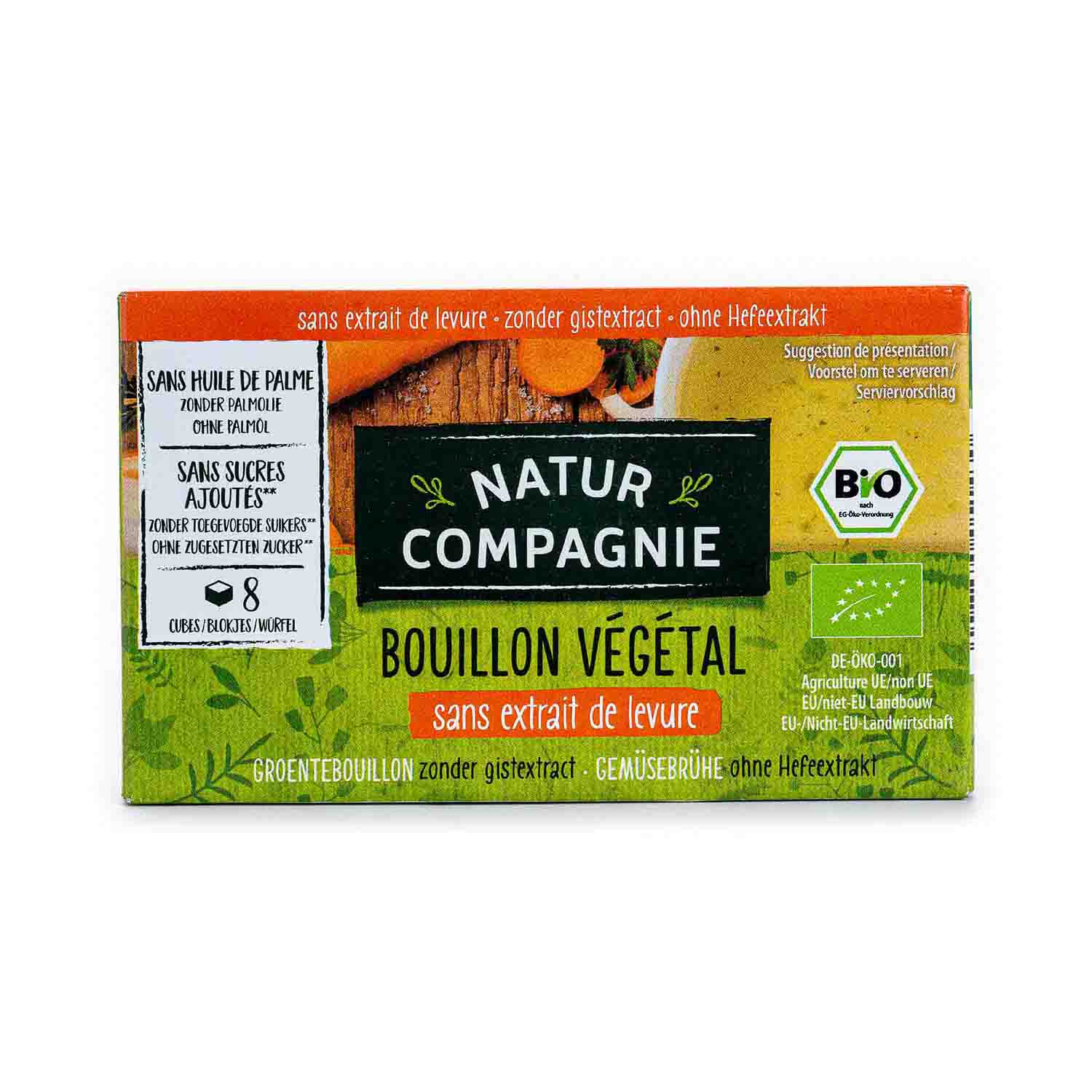 Caldo de Verduras Sin Levadura y Sin Azúcar 84g Natur Compagnie