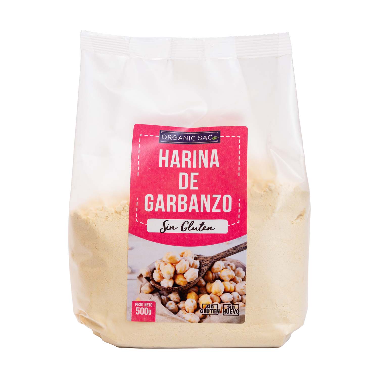 Harina de garbanzo sin gluten 500g Organic Sac