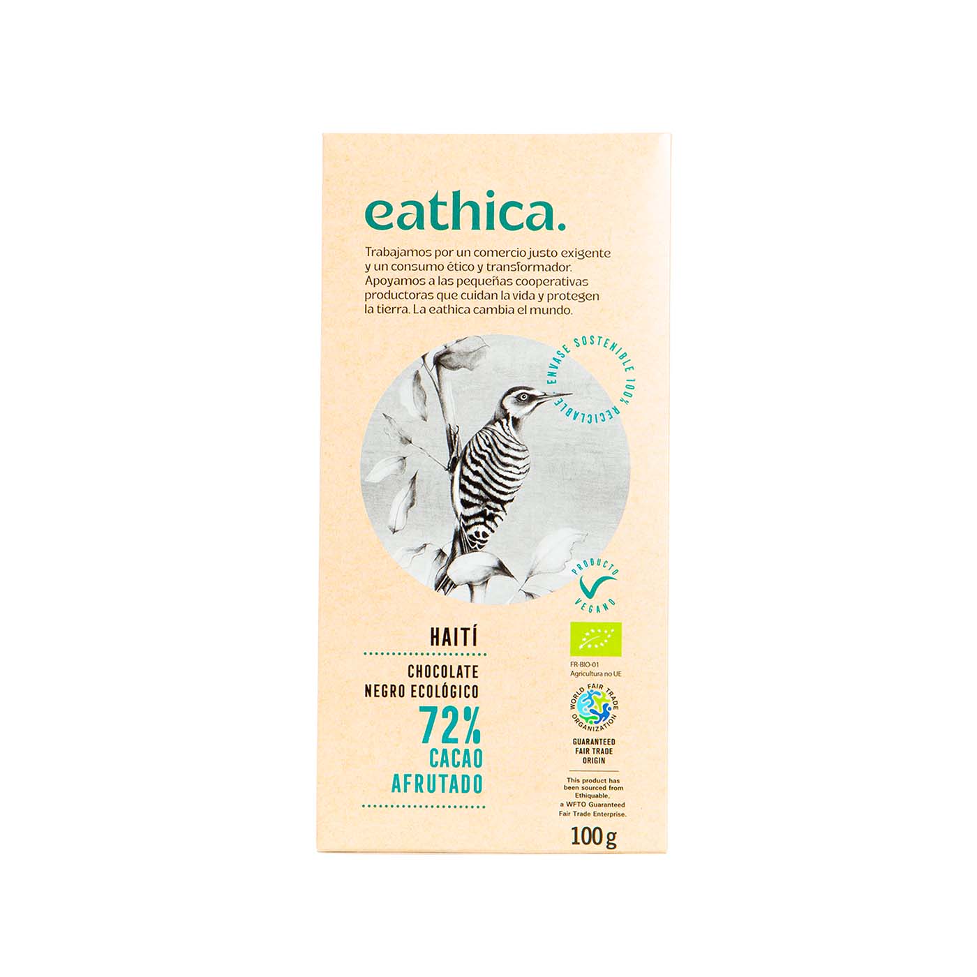 Chocolate Negro 72% Cacao de Haití 100g Ethiquable