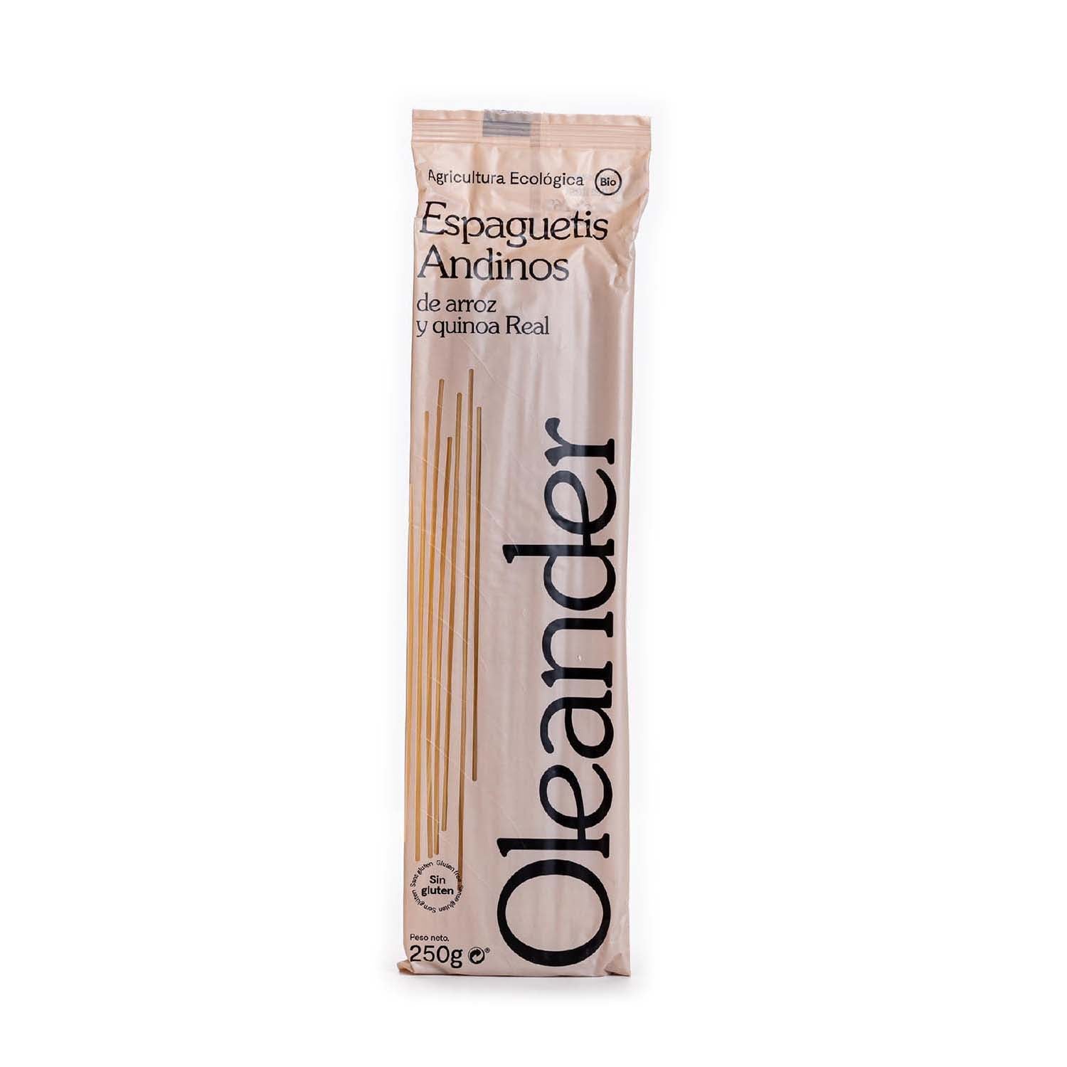 Espaguetis Andinos de Arroz y Quinoa Real Sin Gluten 250g Oleander