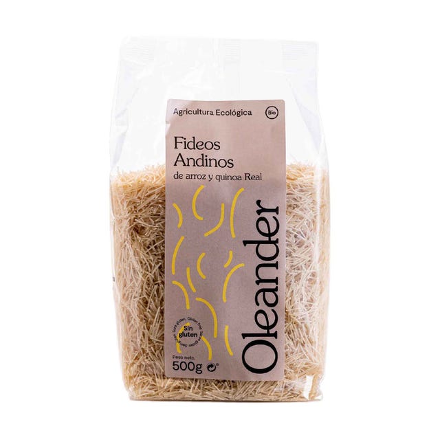 Fideos Andinos de Arroz y Quinoa Real Sin Gluten 500g Oleander