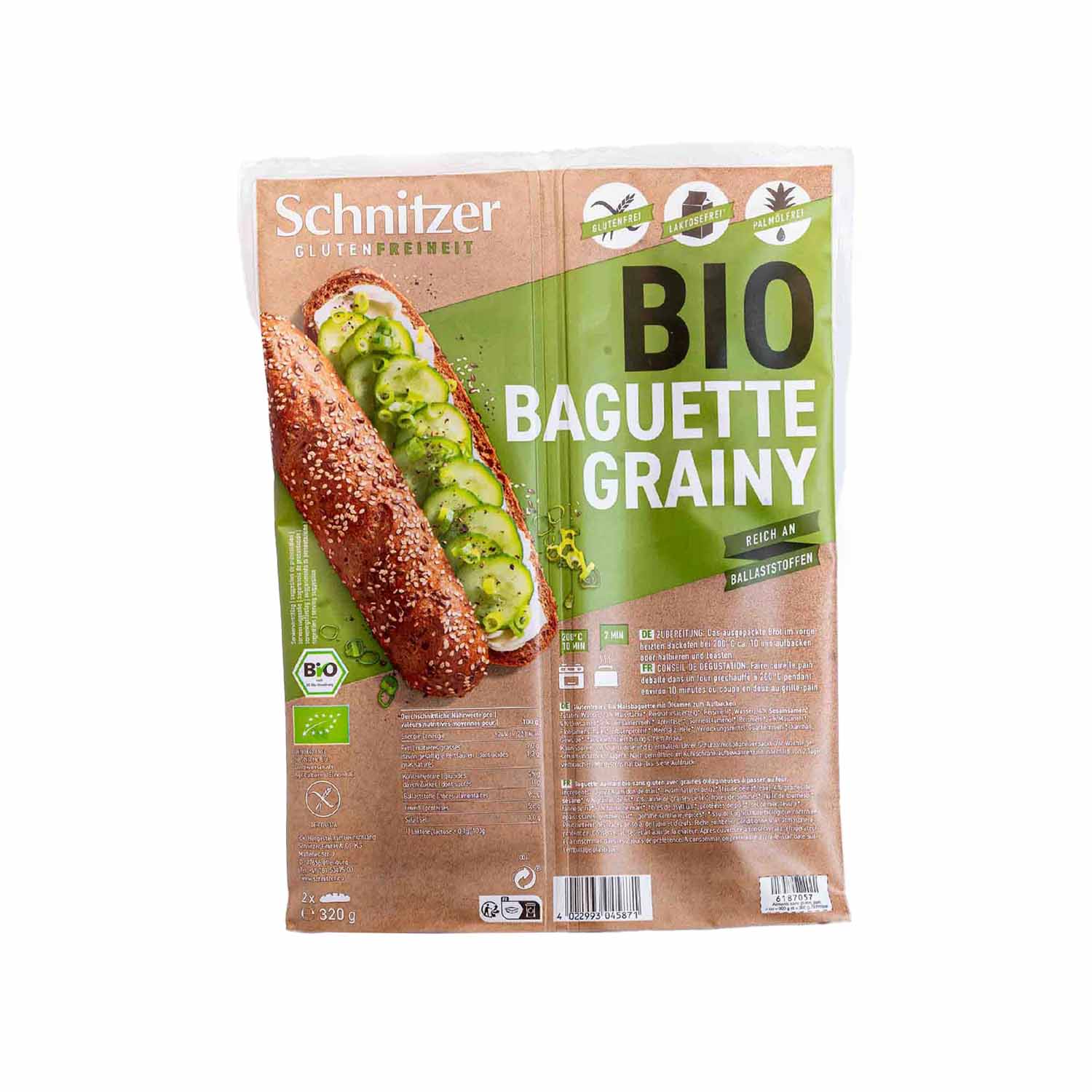 Baguette de Semillas Grainy Sin Gluten 360g Schnitzer