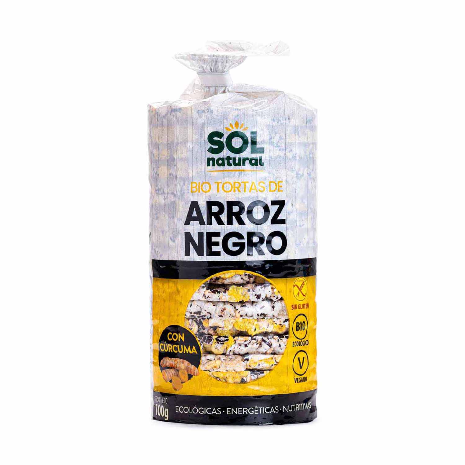 Tortitas de arroz negro y cúrcuma 100g Sol Natural