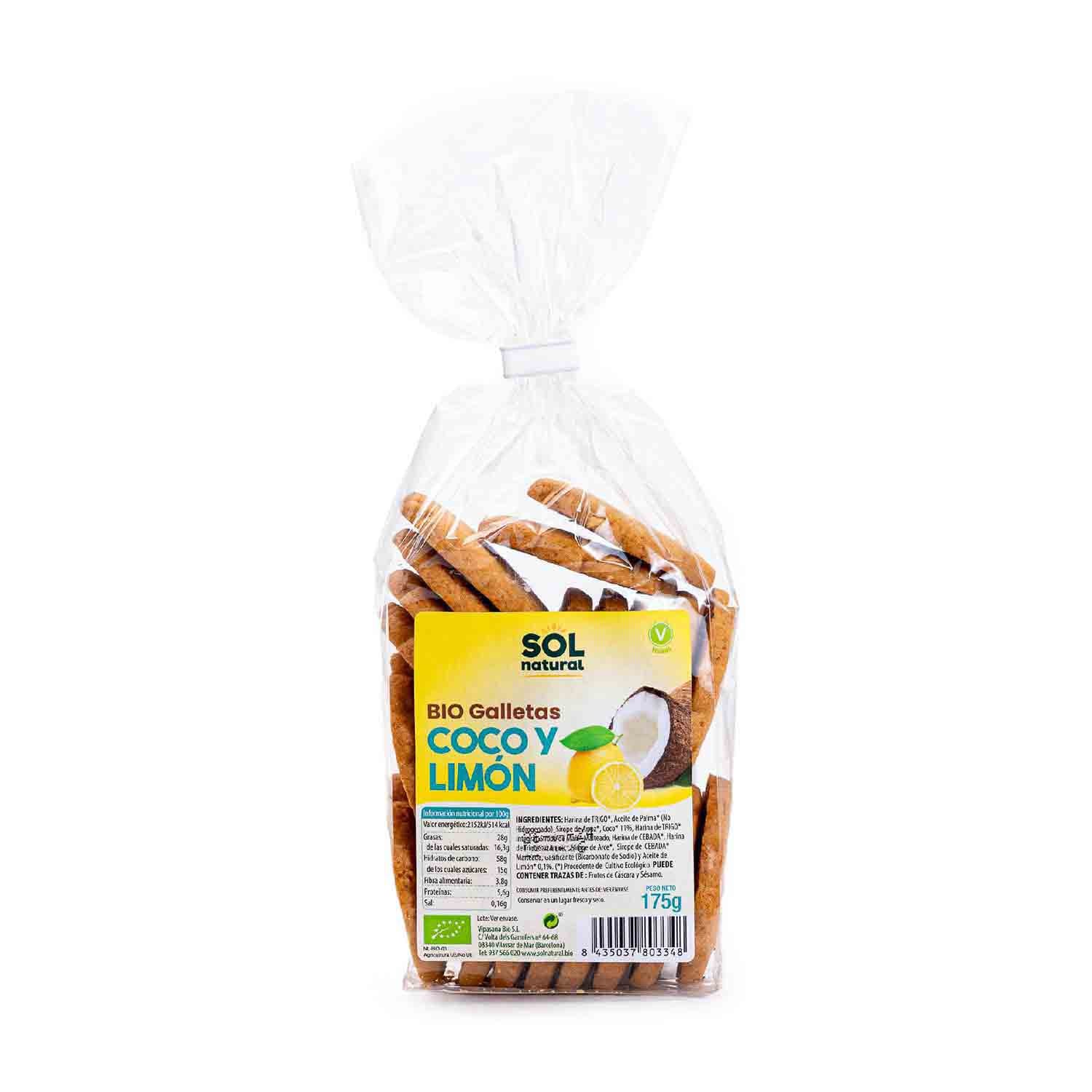 Galletas con Coco y Limón 200g Sol Natural
