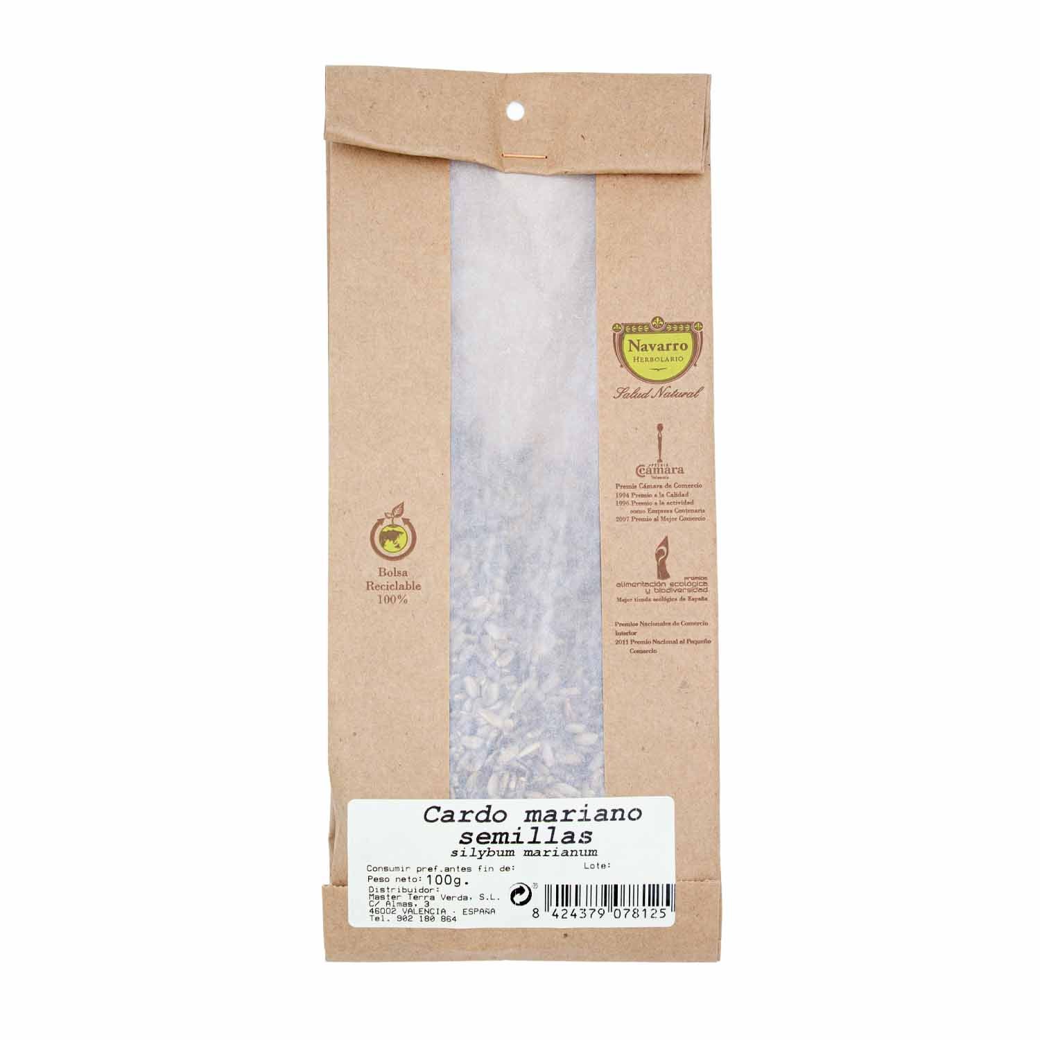 Cardo Mariano en Semillas a granel para Infusión 100g Herbolario Navarro