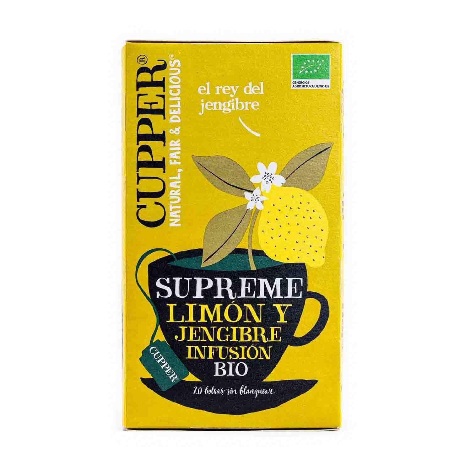 Infusión de Jengibre y Limón supreme bio 20 filtros Cupper