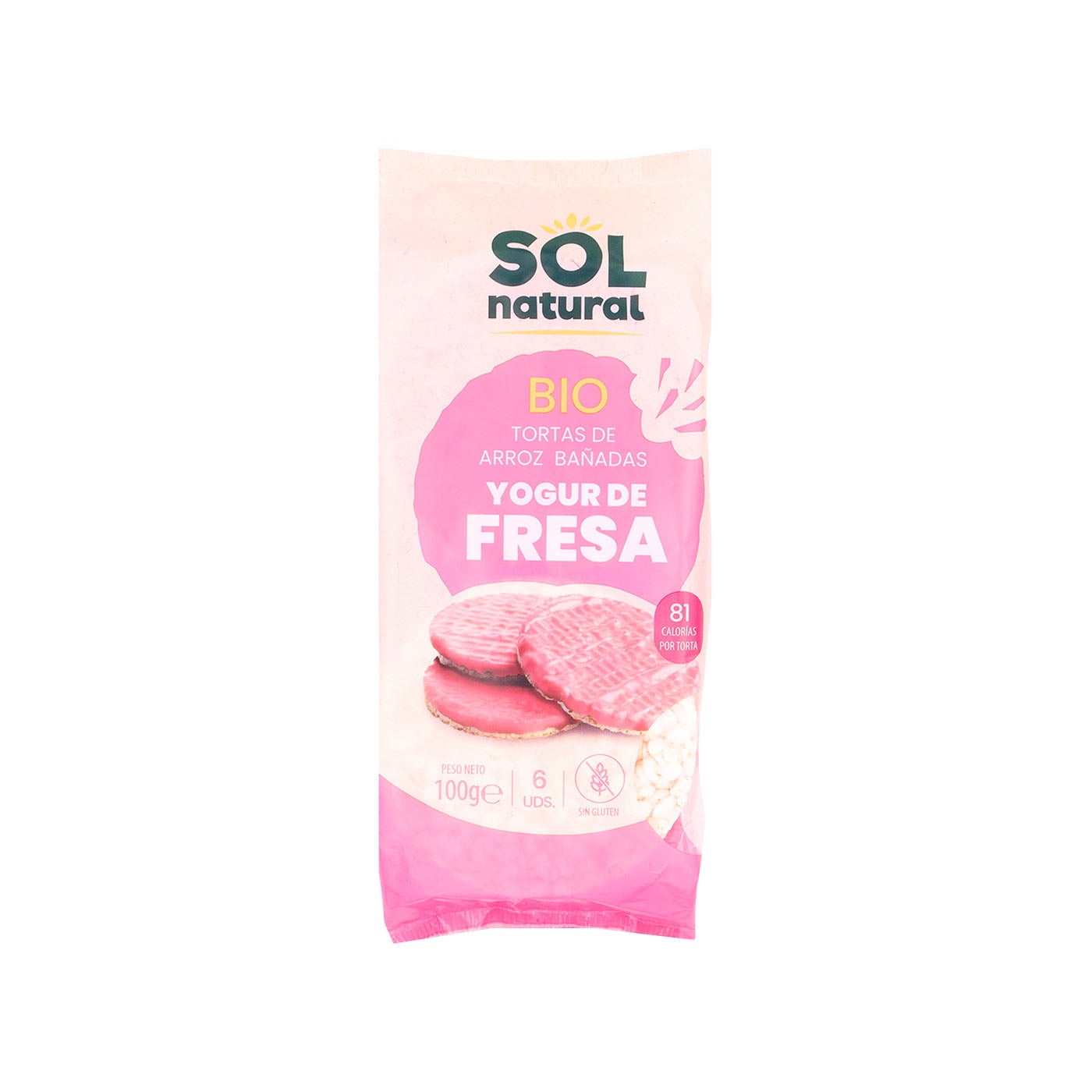 Tortitas de Arroz Yogur y Fresa 100g Sol Natural