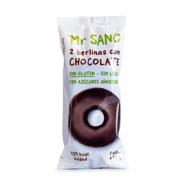 Berlina de chocolate sin gluten 2uds Mr. Sano