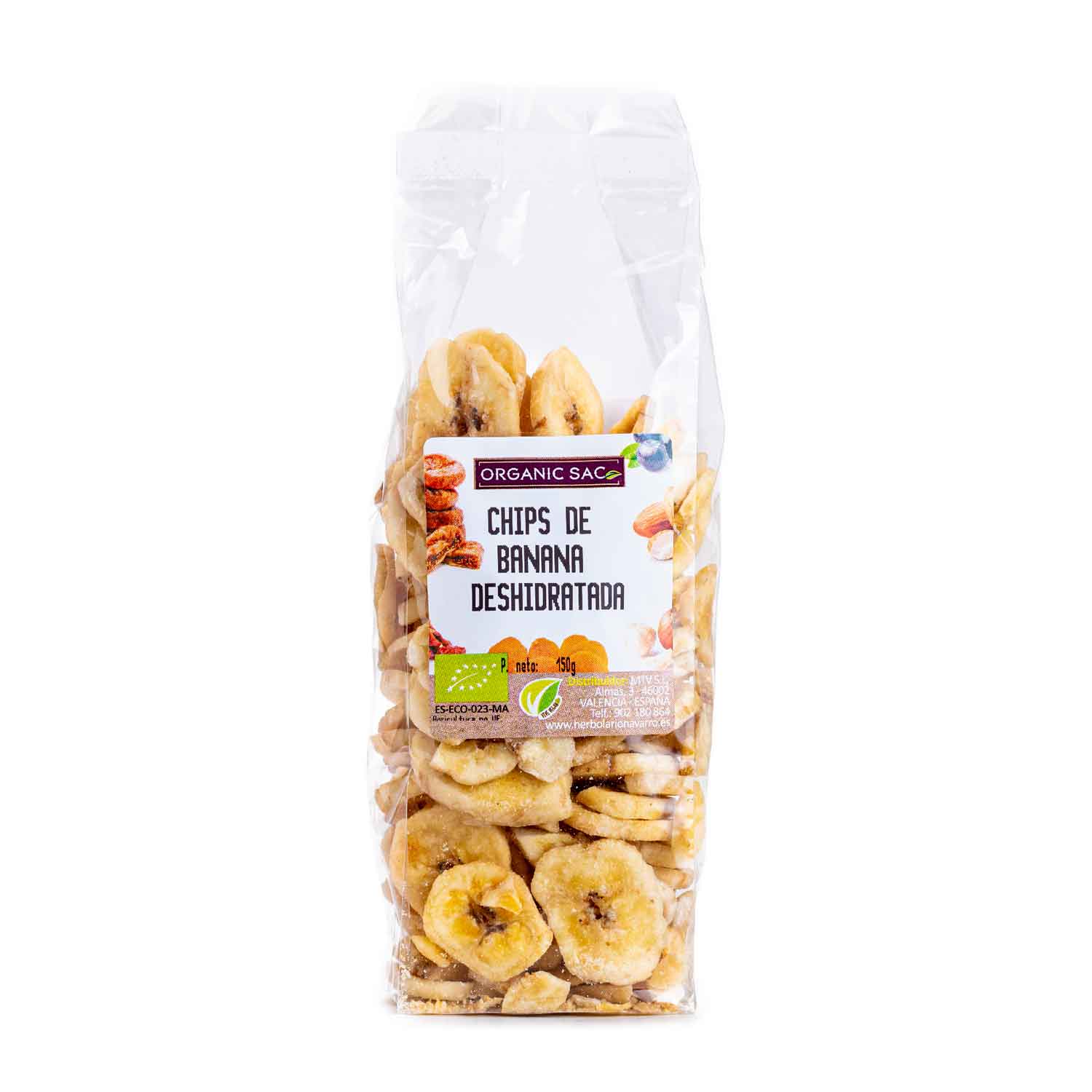 Chips De Banana Ecológicas 125g Organic Sac