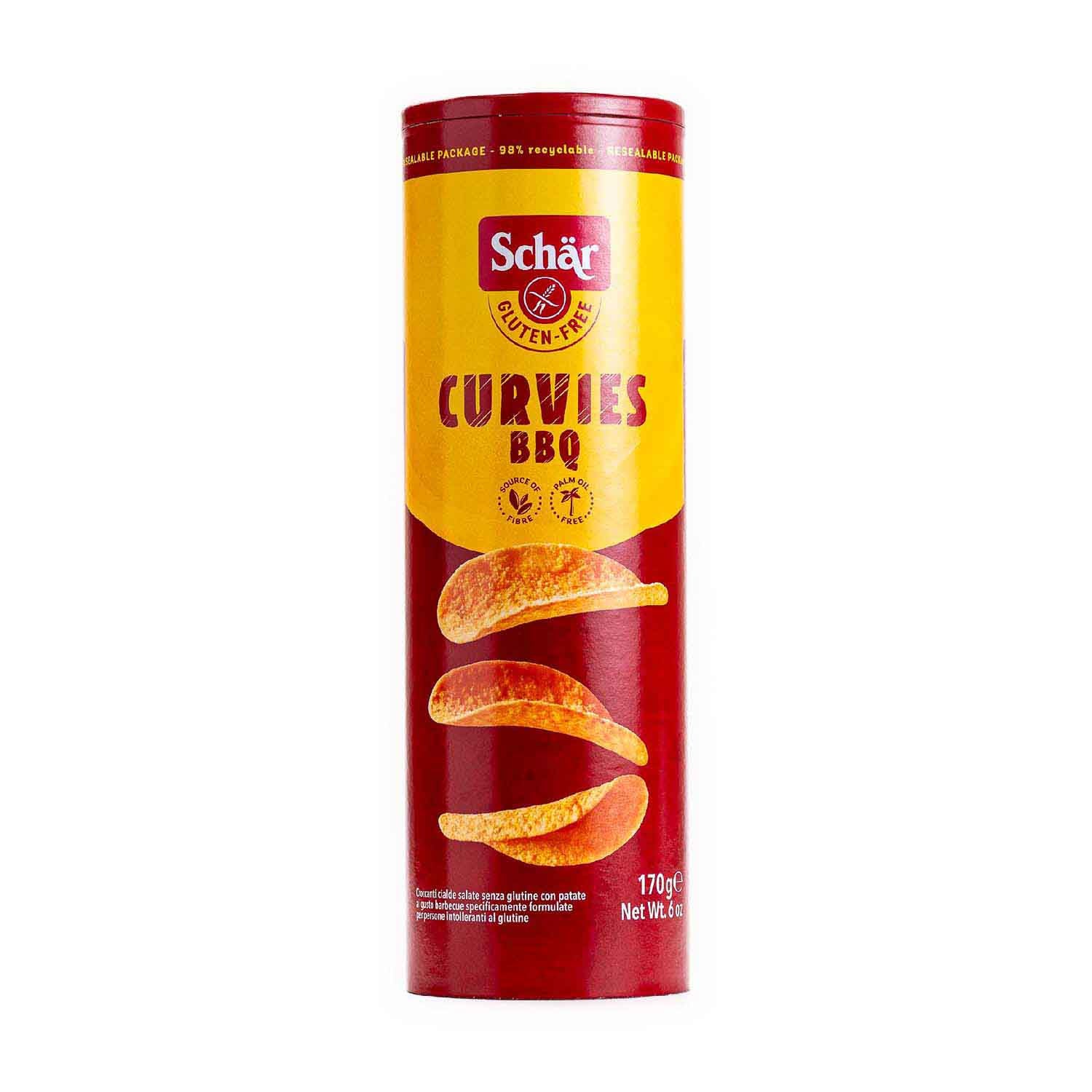 Papas sin gluten curvies sabor barbacoa 170g Schär