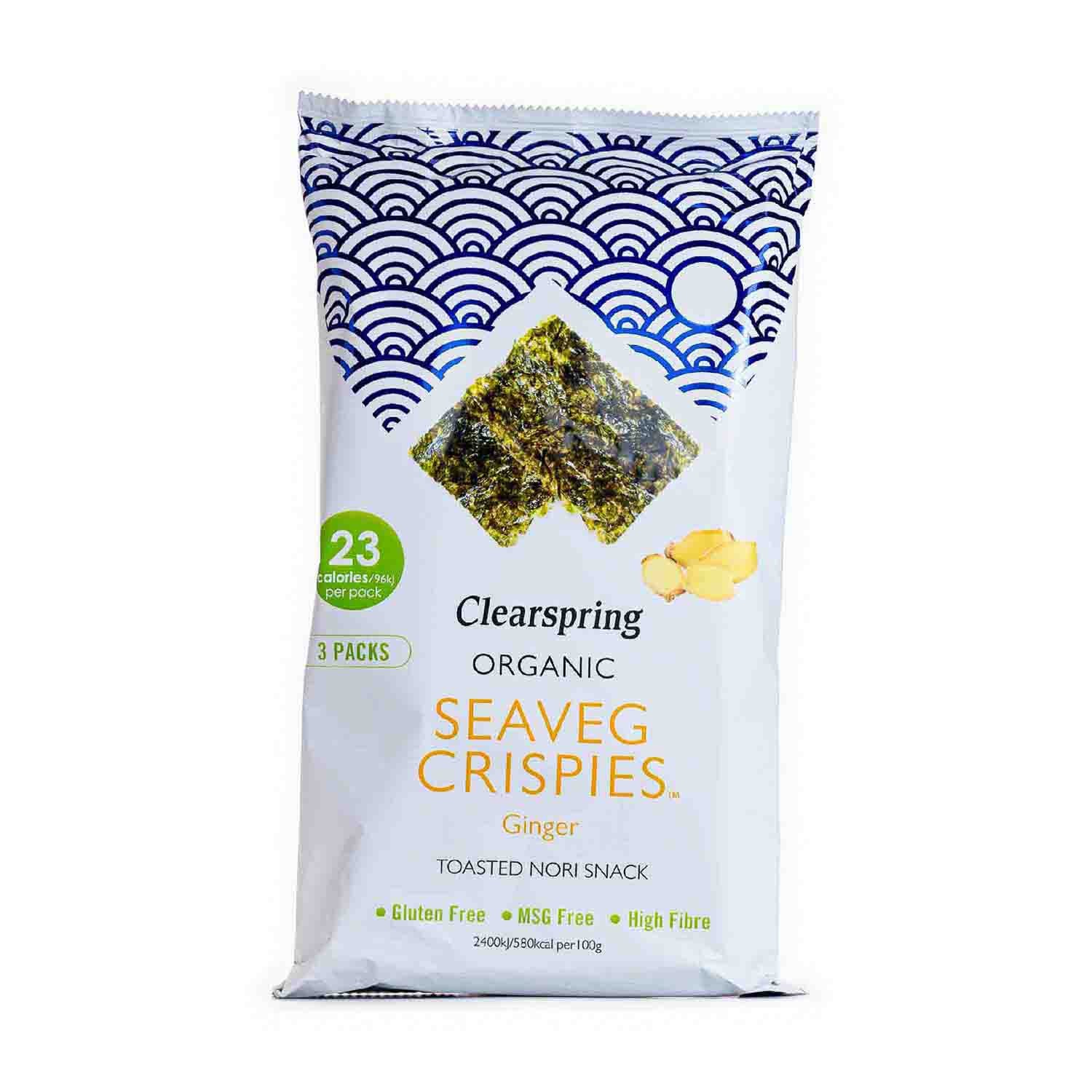 Snack de Alga Nori con Jengibre Pack 3ud Clearspring