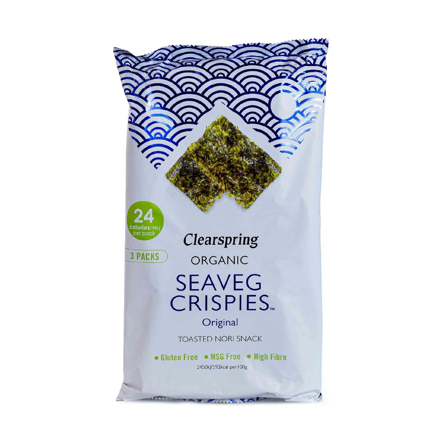 Snack de Alga Nori Tostada Pack 3ud Clearspring