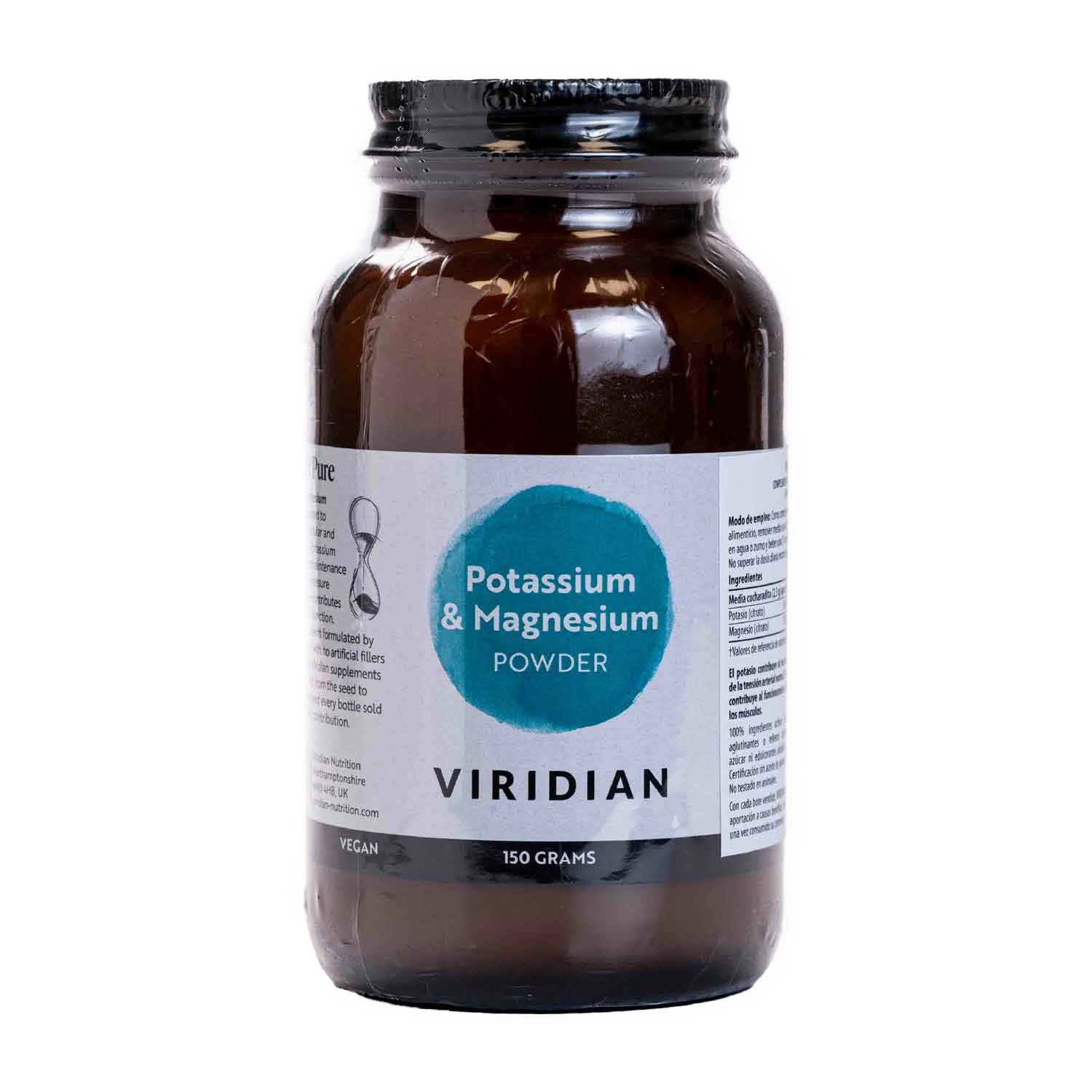 Polvo de Citrato de Magnesio y Potasio 150g Viridian