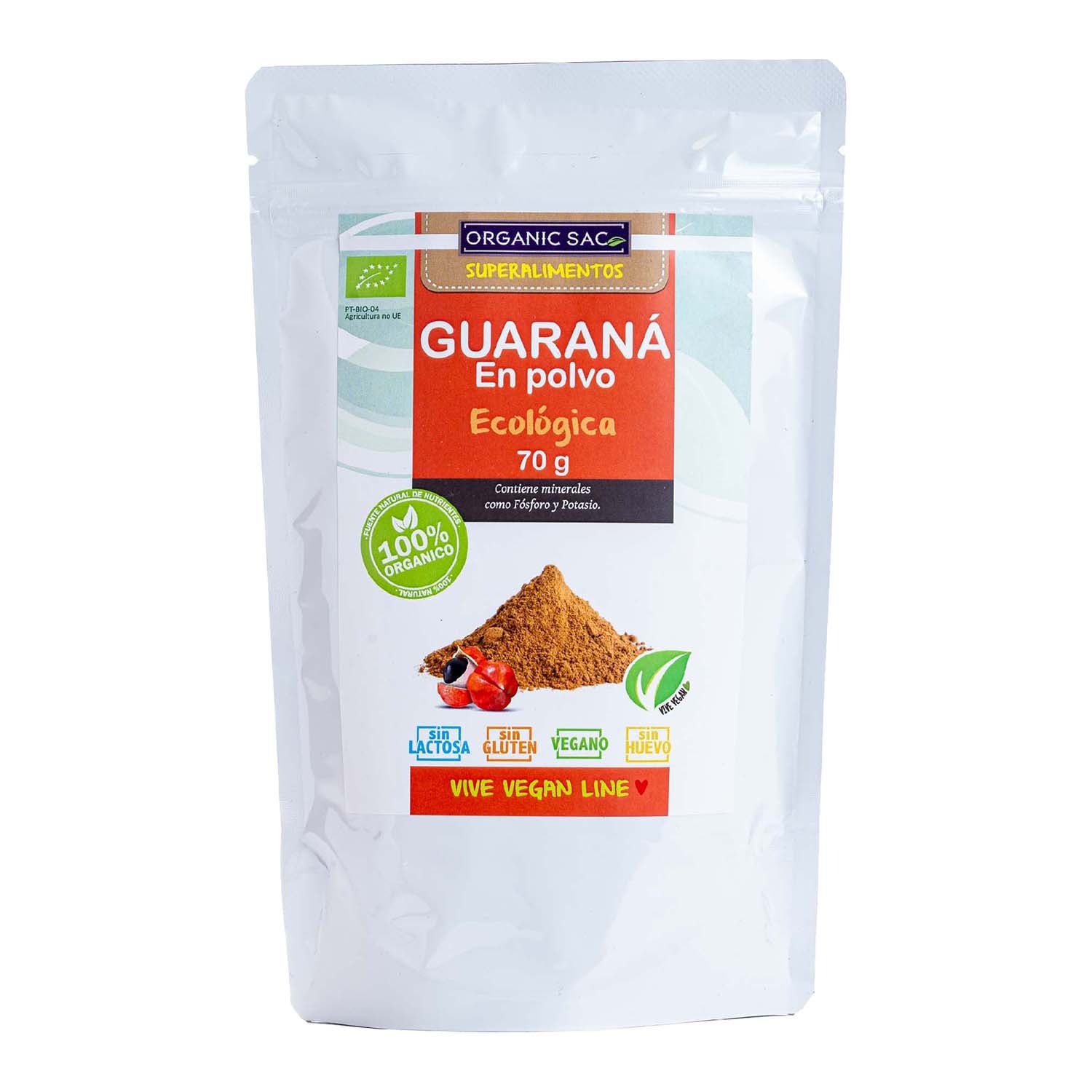 Guaraná en Polvo 70g Organic Sac