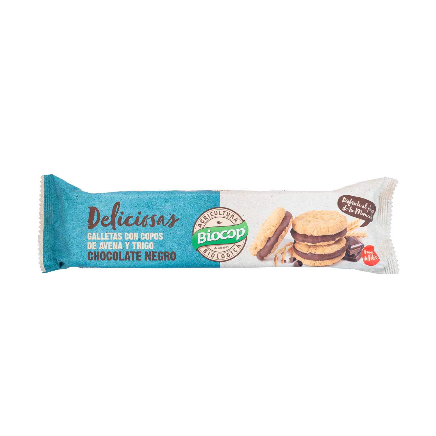 Galletas con Copos Avena Rellenas de Chocolate Negro 150g Biocop