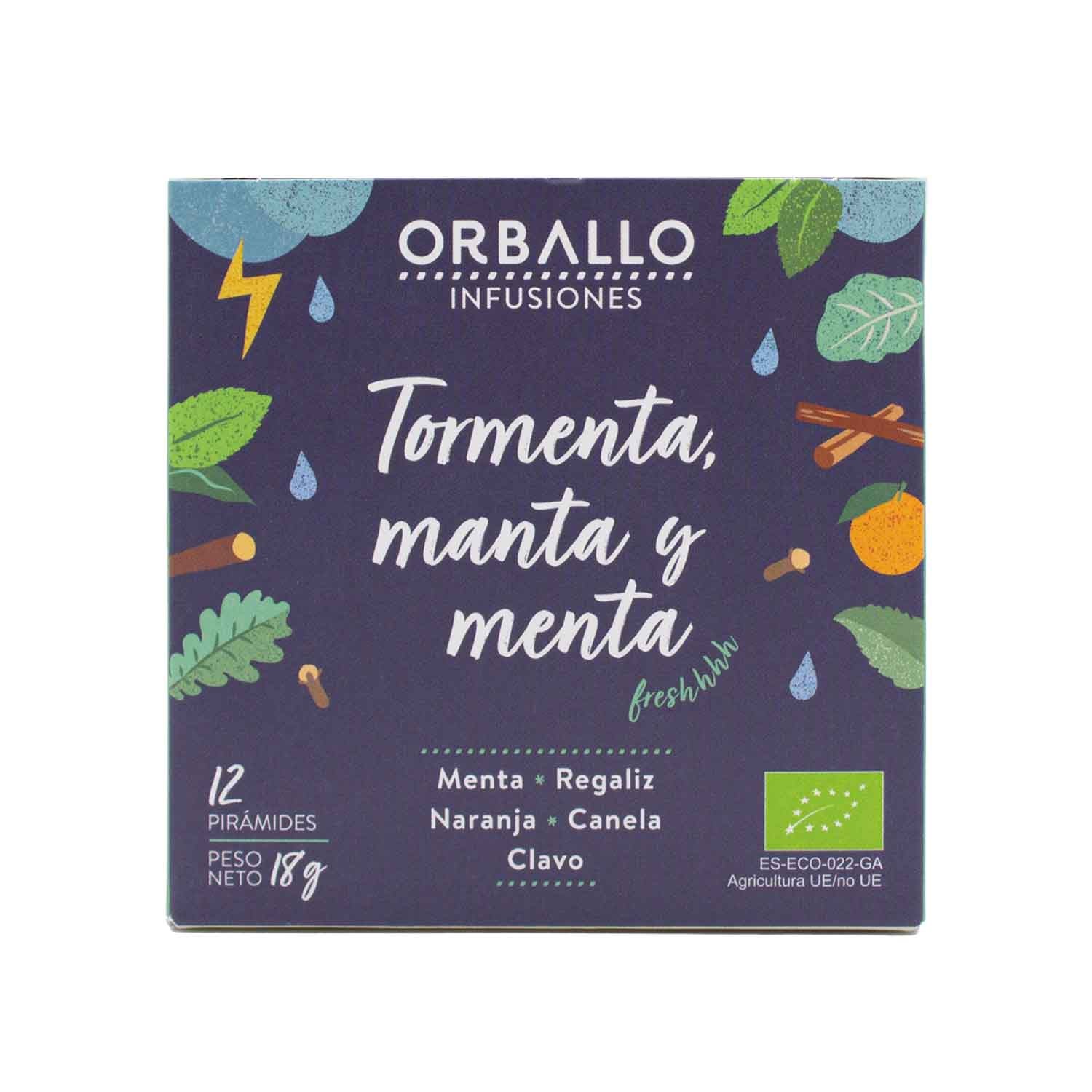 Infusión Tormenta, Manta y Menta 15 filtros Orballo