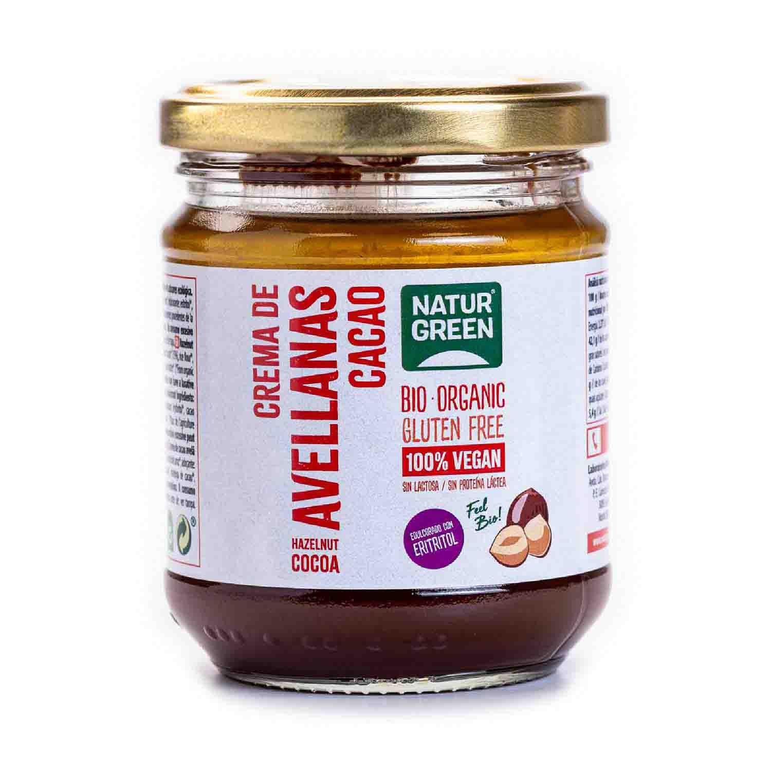 Crema de Avellanas y Cacao Bajo en Azúcares 200g Naturgreen
