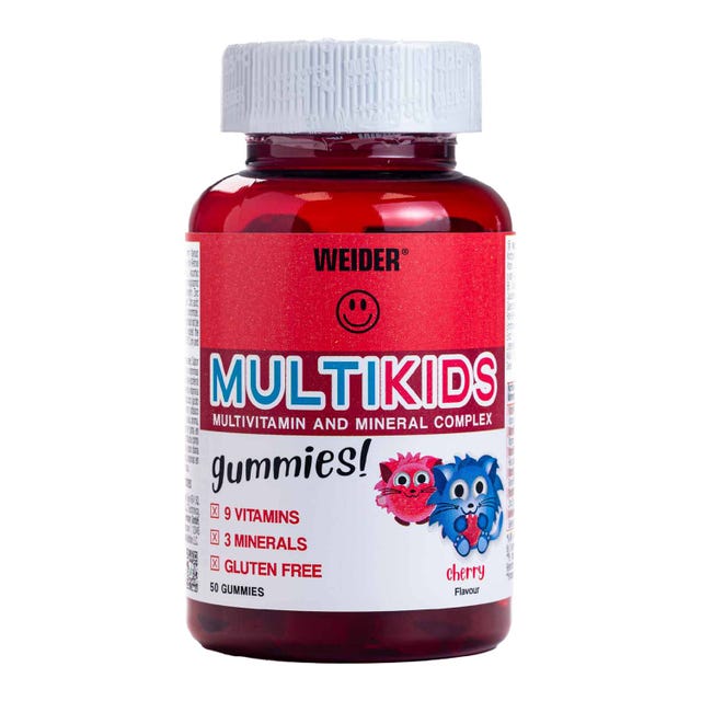 Multivitamínico para niños Multikids Up sabor cereza 50u Weider