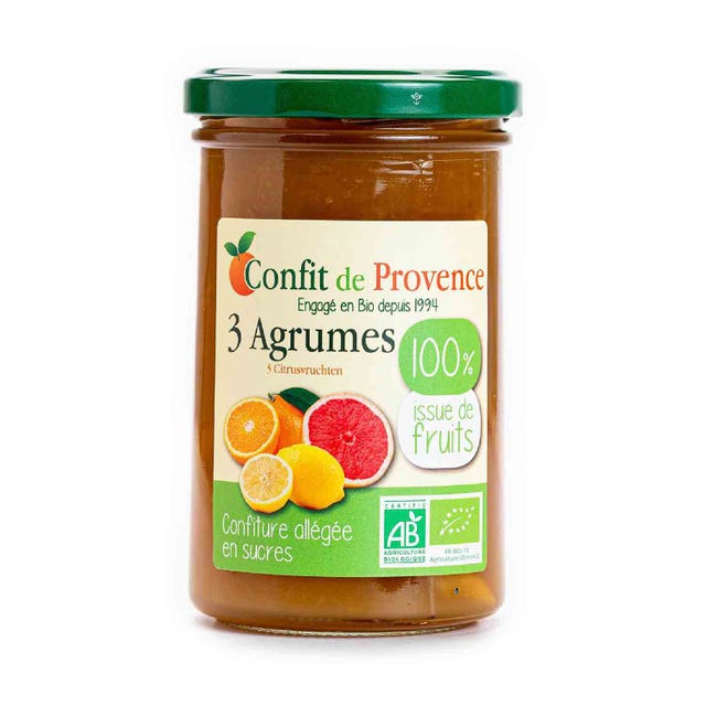 Mermelada de 3 Cítricos Sin Azúcar 290g Confit De Provence
