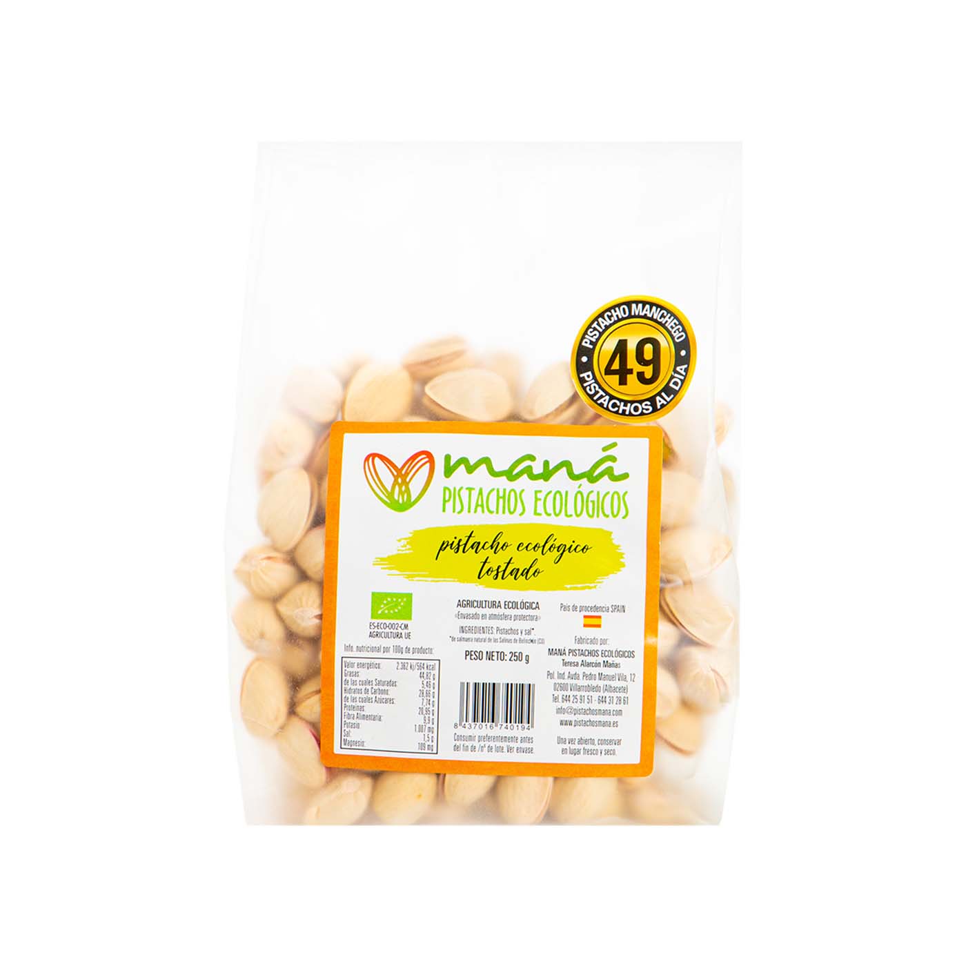 Pistacho Tostado con Cáscara 250g Maná