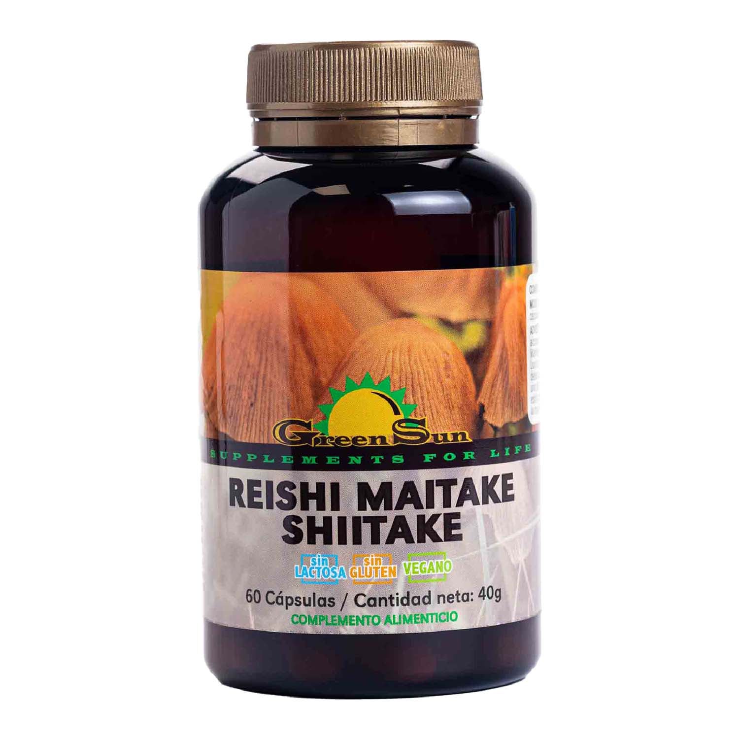 Reishi Maitake Shiitake 60 cápsulas Green Sun