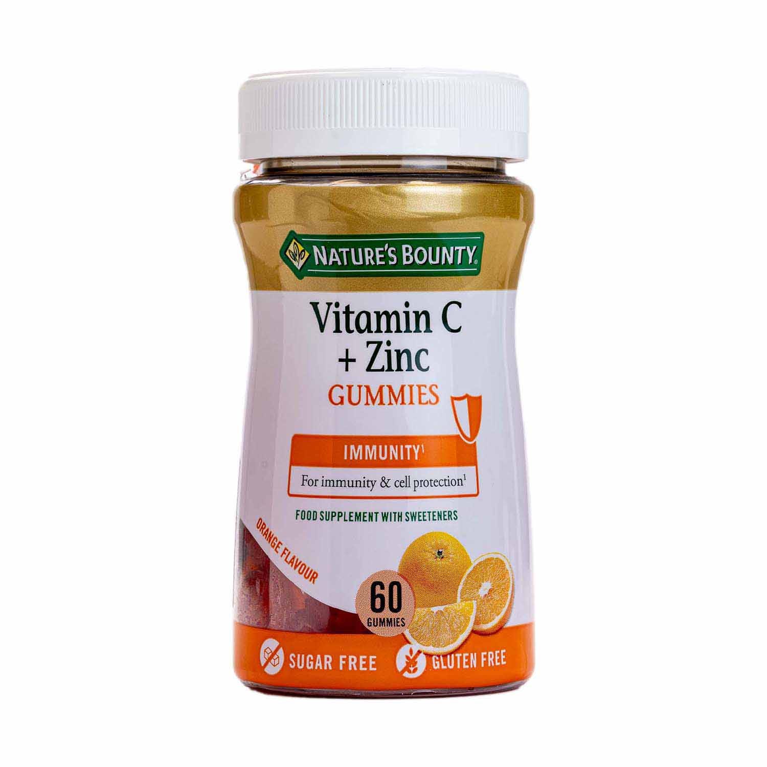Gomitas inmunes para niños, con vitaminas C y D, y zinc, naranja, 80 gomitas