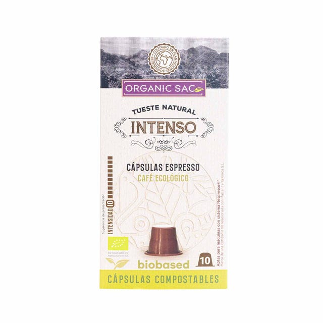 Café Espresso Intenso 10 cápsulas Organic Sac
