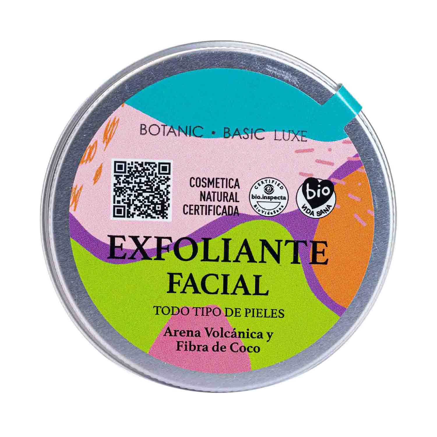 Exfoliante Facial Arena Volcánica y Fibra de Coco 100ml Botanic Basic Luxe