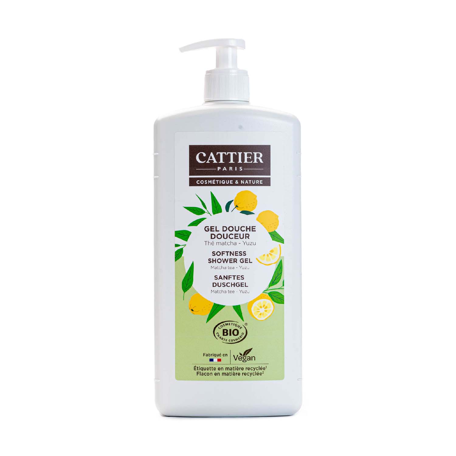 Gel de Ducha Suavizante con Te Matcha y Yuzu 1L Cattier