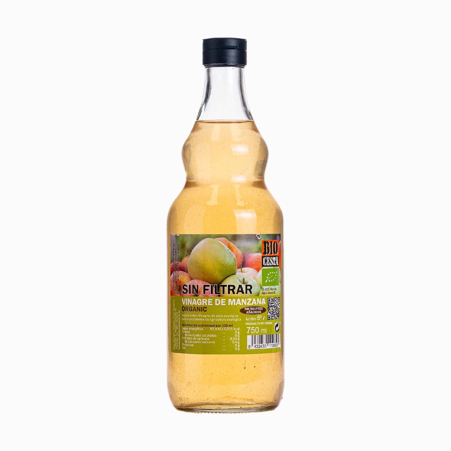 Vinagre de Manzana Sin Filtrar 750ml Bio Cesta