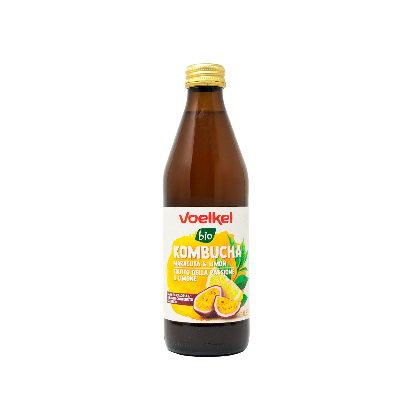 Kombucha Sabor Maracuyá y Limón 330ml Voelkel