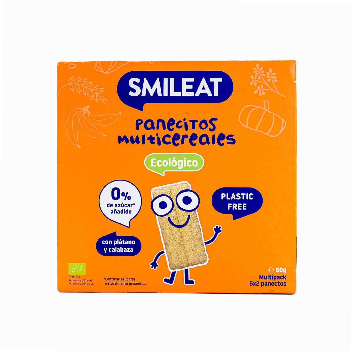 Panecitos Multicereales con Plátano y Calabaza 60g Smileat